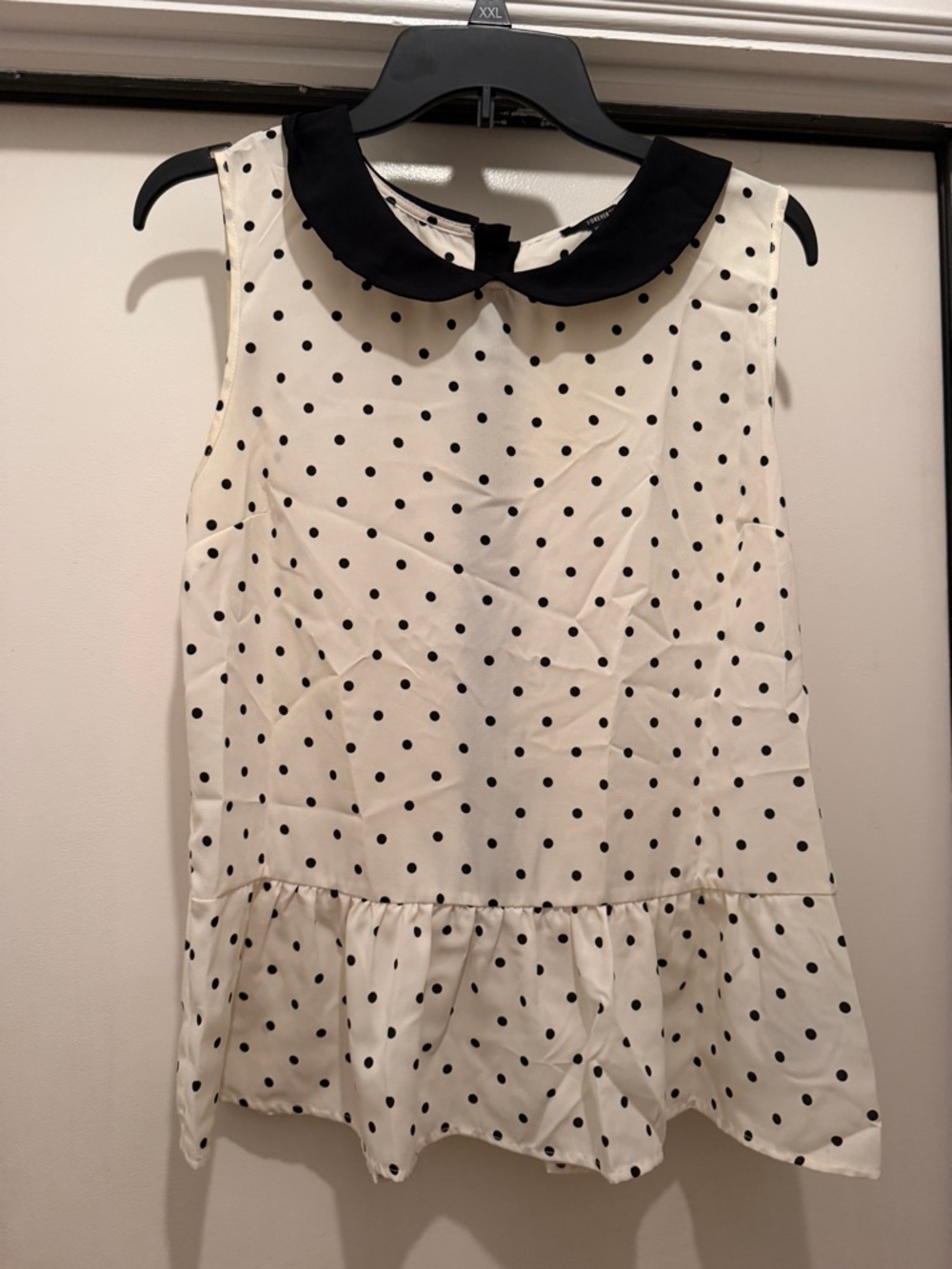 Forever 21 Black Dress with Cream Polka Dot Lining